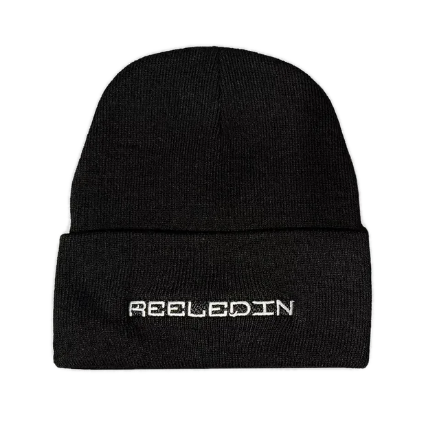 Reeled In Beanie, cuffed mid-weight knit with an embroidered cuff