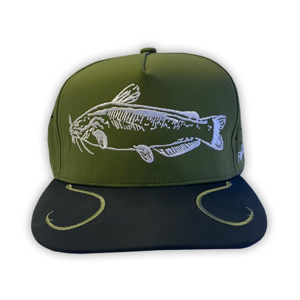 Catfish Hunter snapback, structured front, flat brim